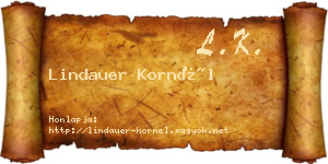 Lindauer Kornél névjegykártya